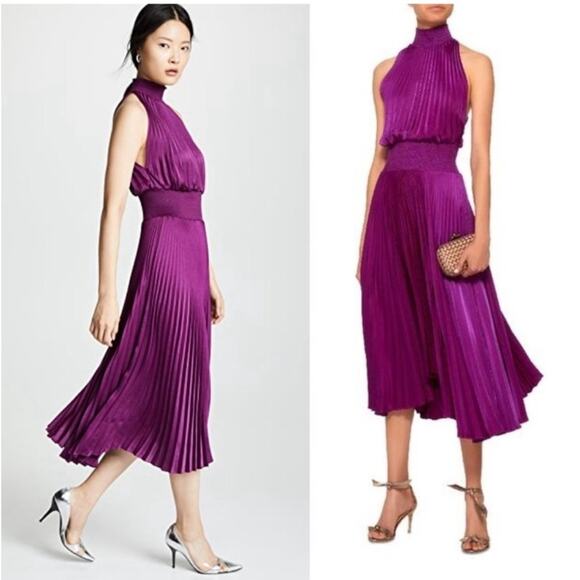 ALC Renzo Pleated Dress Wedding Guest - Picture 3 of 10